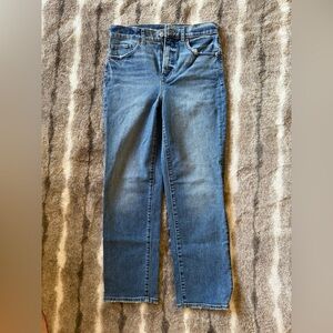 Express Women's Straight Leg Blue Jeans